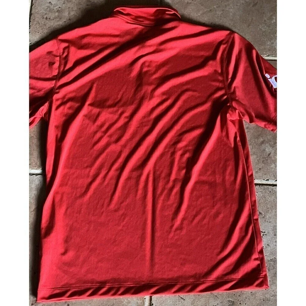 Nike Golf Dri-FIT Red Polo Shirt Men’s M Athletic Rugby Outdoor Performance - Picture 11 of 12